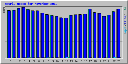 Hourly usage for November 2012